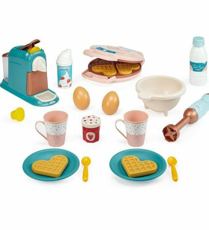 Ecoiffier Delicious Play Set with toy food and kitchen accessories for pretend cooking and meal play.