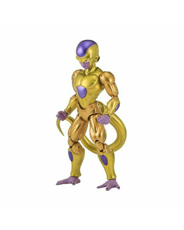 Bandai Dragon Ball Freezer action figure, 17 cm tall, in gold, with detailed sculpt and vibrant colors on a white background.