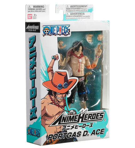 Bandai One Piece Action Figure of Portgas D. Ace, 17 cm anime hero toy from the anime heroes collection.