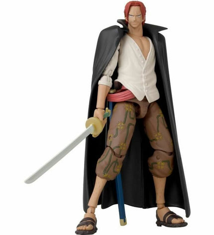One Piece Anime Heroes Shanks action figure, 17 cm tall, from Bandai's collectible toy line, detailed pirate character with vibrant costume