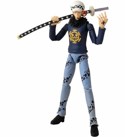 One Piece Bandai Trafalgar Law action figure, 17 cm tall, from Anime Heroes series, detailed toy for fans and collectors.