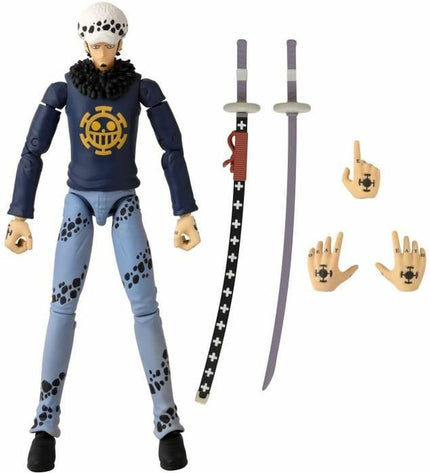 One Piece Trafalgar Law action figure by Bandai, 17 cm tall, detailed anime hero toy from the Poppen en actiefiguren collection.