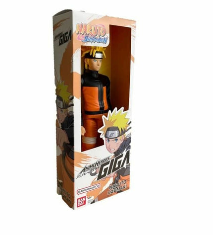 Bandai Naruto Uzumaki action figure from Ledenpop series, featuring detailed ninja costume and iconic stance.