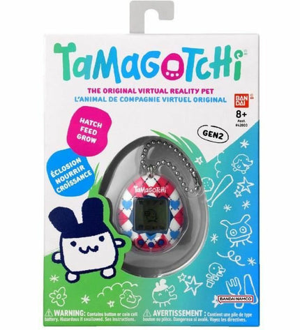 Tamagotchi interactieve huisdier speelgoed met hart en argyle patroon, elektronisch speelgoed voor kinderen, 20x3x15 cm.