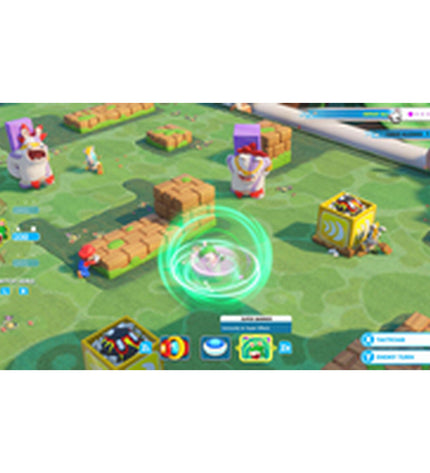 Nintendo Switch game cartridge for Ubisoft Mario + Raving Rabbids Kingdom Battle, a fun electronic plug-and-play game for Nintendo Switch.