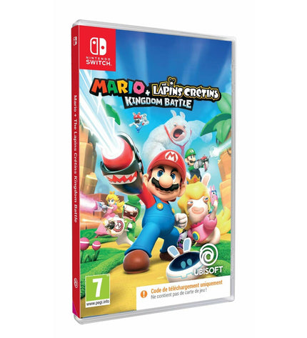 Ubisoft Mario + Raving Rabbids Kingdom Battle Nintendo Switch game download code for electronic plug-and-play console.