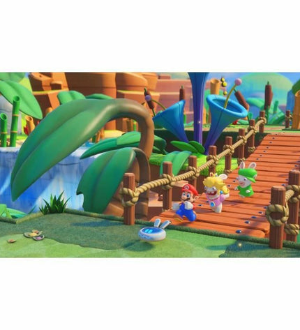 Ubisoft Mario + Raving Rabbids Kingdom Battle Switch game download code for electronic plug-and-play gaming console.