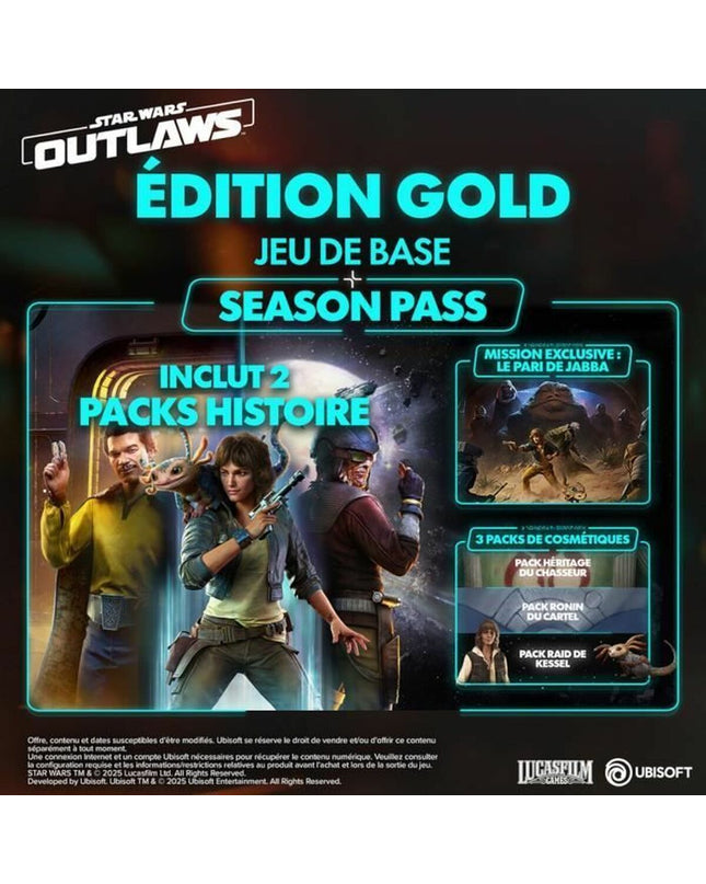 Ubisoft Star Wars Outlaws Nintendo Switch electronic plug-and-play game console with game cartridge and packaging.