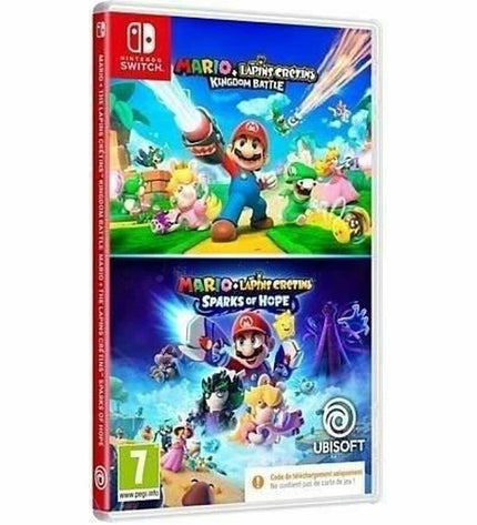 Ubisoft Switch video game console with plug-and-play design, featuring colorful game cartridge and electronic gaming setup.