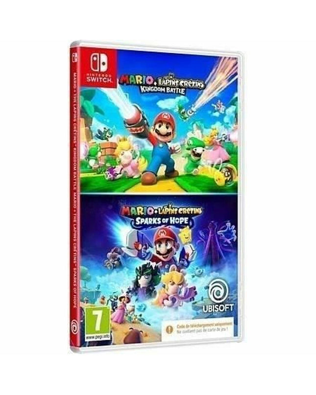 Ubisoft Switch video game console with plug-and-play design, featuring colorful game cartridge and electronic gaming setup.