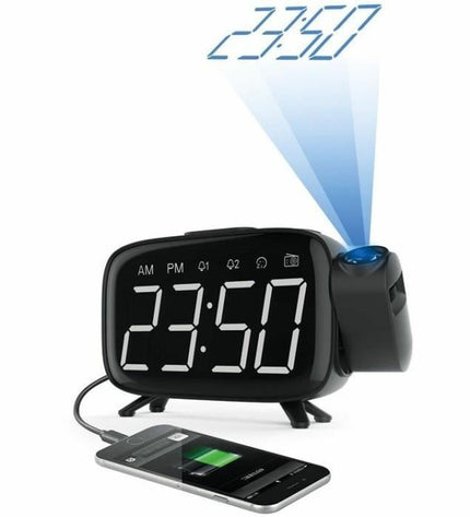 CGV CR-P10 radio alarm clock with digital display, audio controls, and sleek black design, part of electronic audio and hi-fi equipment.