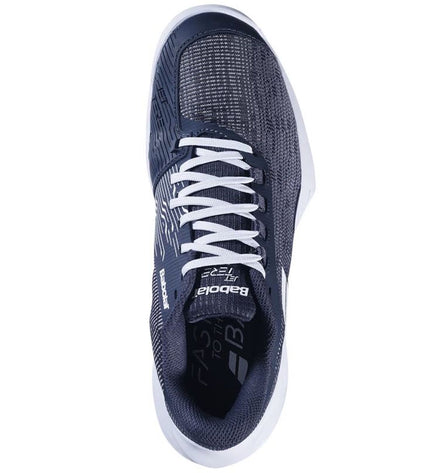 Gray Babolat Jet Tere 2 tennis sports shoes for women, lightweight sport and outdoor footwear for tennis players.