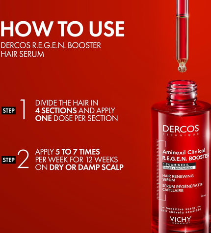 Vichy DERCOS voedingssupplement in 90 ml bottle, health and personal care vitamin and mineral supplement product