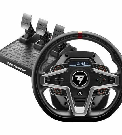 Thrustmaster Race stuurwiel for gaming, plug-and-play electronic racing wheel with detailed grip and control buttons.
