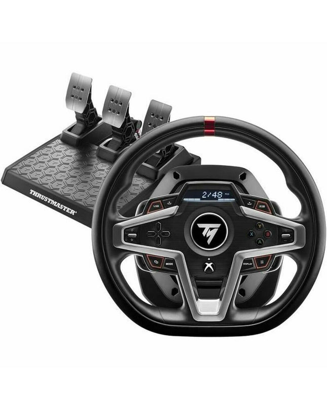 Thrustmaster Race stuurwiel for gaming, plug-and-play electronic racing wheel with detailed grip and control buttons.
