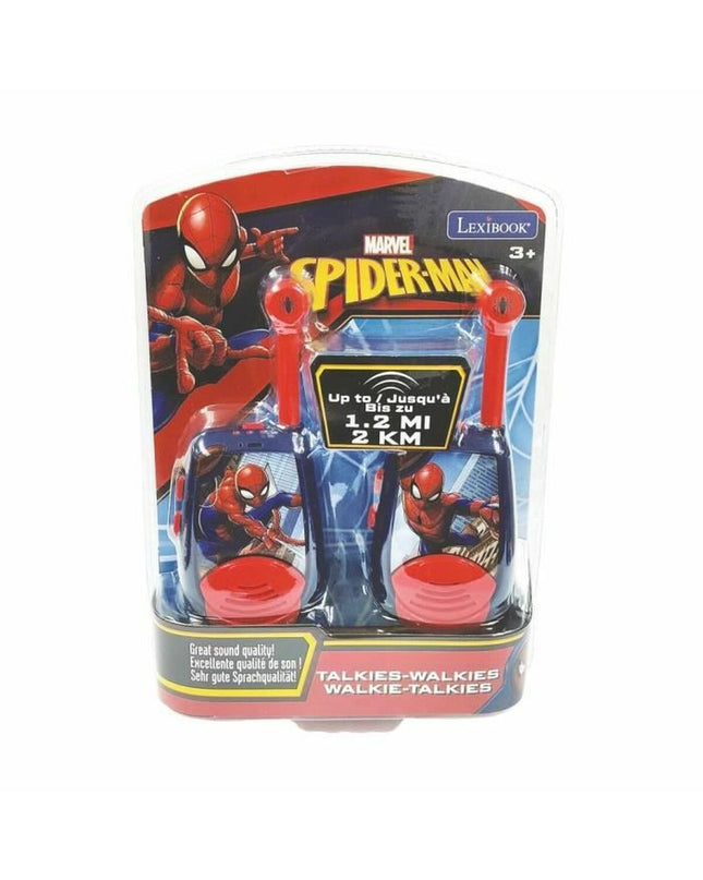Lexibook Spider-Man walkie-talkie toy for kids, electronic communication device featuring Spider-Man design and vibrant colors.