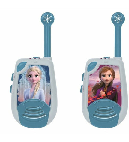 Lexibook Queen of Snow 3D walkie-talkie toy for kids, electronic communication device with colorful design and snow-themed graphics.