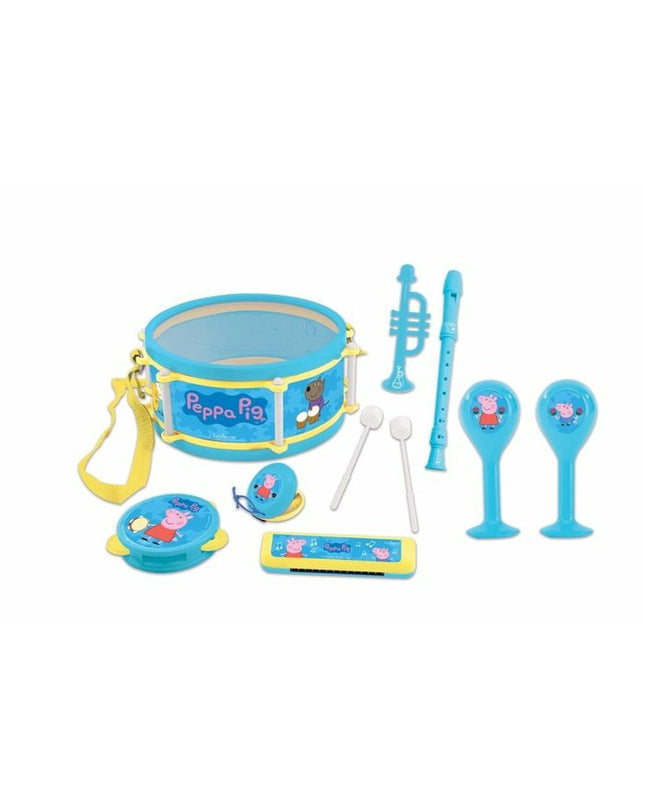Lexibook Peppa Pig music set for children, featuring colorful toy instruments and playful Peppa Pig characters.