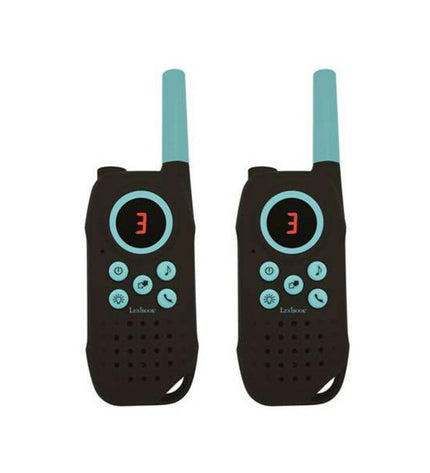Pair of Lexibook TW42 walkie-talkies for kids, electronic toy communication devices with 5 km range, colorful and portable design.