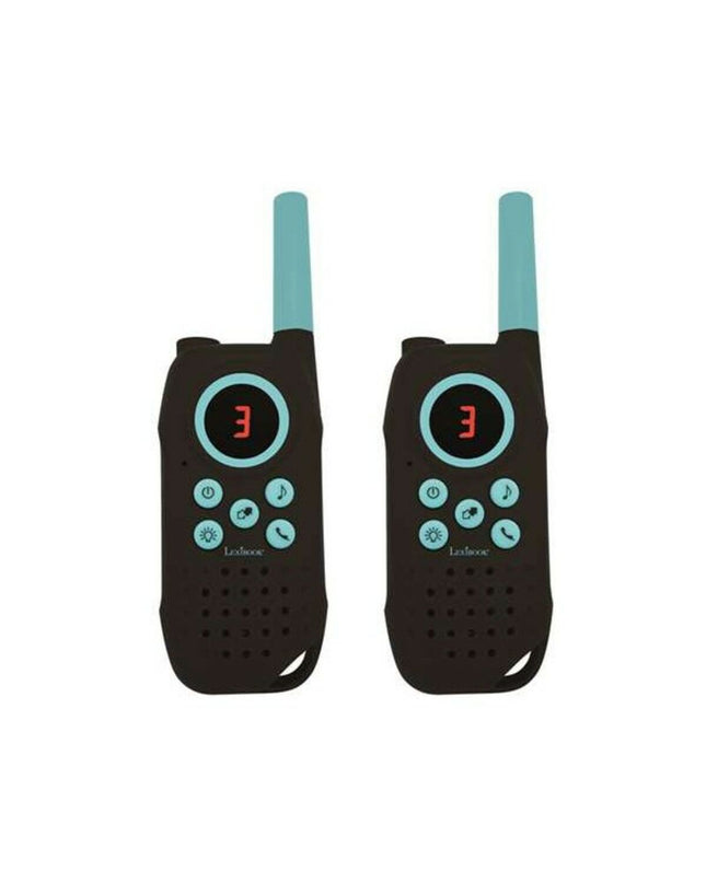 Pair of Lexibook TW42 walkie-talkies for kids, electronic toy communication devices with 5 km range, colorful and portable design.