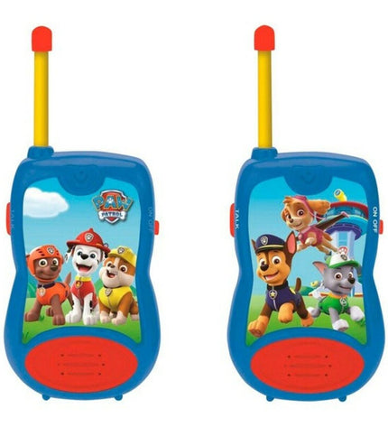 Lexibook TW12PA blue walkie-talkie for kids, showing the device with antenna and buttons, designed for electronic toy communication.