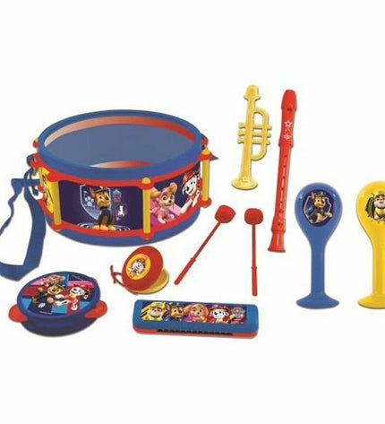 Lexibook Paw Patrol music set for kids with seven musical instruments, colorful and child-friendly toy for creative play.