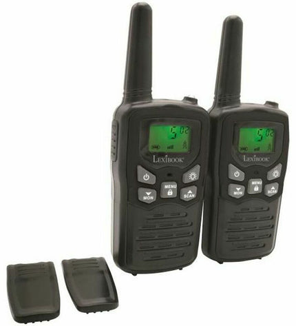 Lexibook TW58 walkie-talkie toy with colorful buttons and antenna, designed for kids' electronic toy communication.