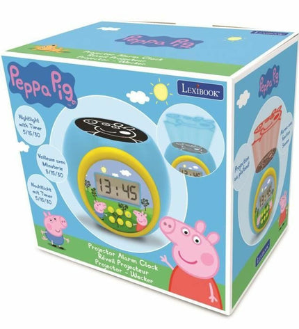 Lexibook radio alarm clock toy with digital display and colorful buttons, designed for children’s electronic play and learning.