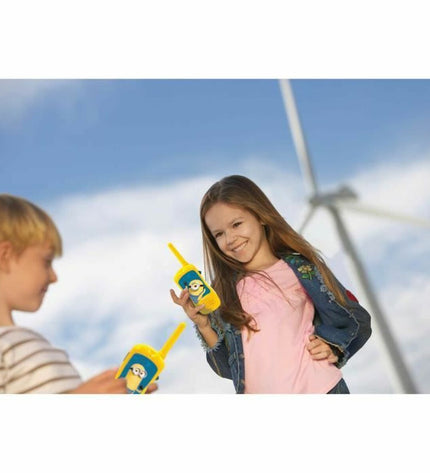 Lexibook Minions walkie-talkie toy for kids, colorful electronic communication device featuring Minions characters.