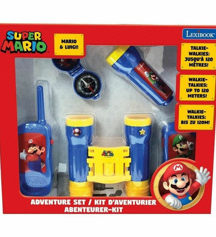Lexibook Super Mario walkie-talkie toy for kids, electronic gaming device with colorful Super Mario design and buttons.