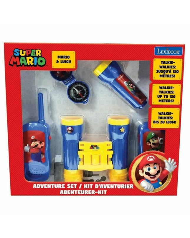 Lexibook Super Mario walkie-talkie toy for kids, electronic gaming device with colorful Super Mario design and buttons.