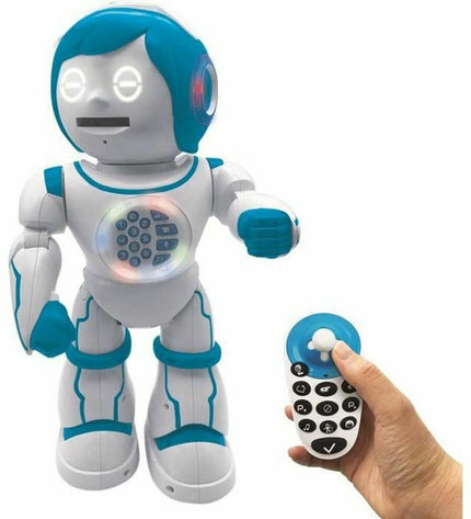 Lexibook Robot ROB90FR electronic toy with colorful buttons and display, designed for children’s educational and entertainment play.