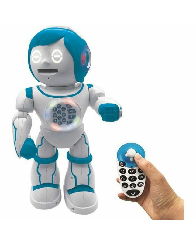 Lexibook Robot ROB90FR electronic toy with colorful buttons and display, designed for children’s educational and entertainment play.