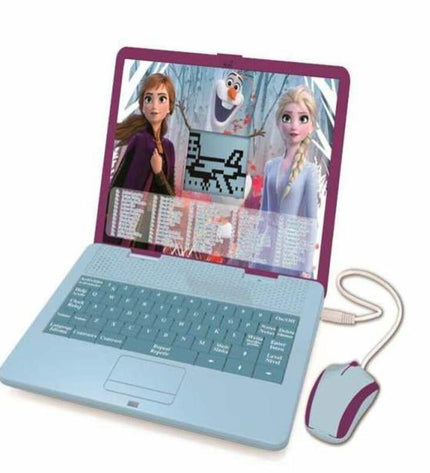 Lexibook Frozen children’s electronic toy laptop with colorful Frozen-themed design and buttons for kids' educational play.