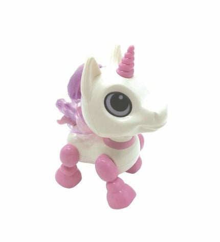 Lexibook Power Unicorn Mini robot toy with colorful lights and buttons, designed for electronic play and interactive fun.