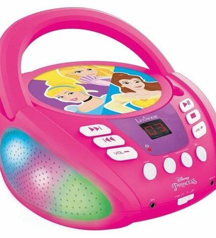 Lexibook Princess Disney Bluetooth MP3 player with CD and MP3 playback, electronic toy for kids, Bluetooth 5.0 connectivity.