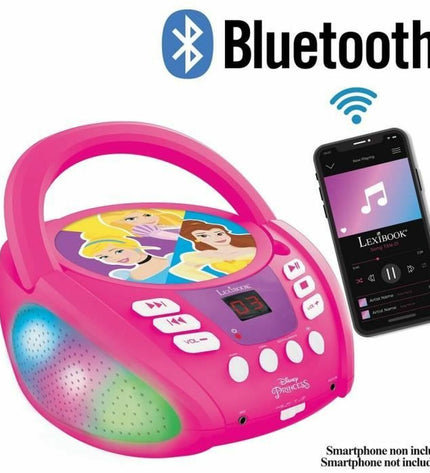 Lexibook Disney Princess Bluetooth MP3 and CD player toy with Bluetooth 5.0 and electronic toy features.