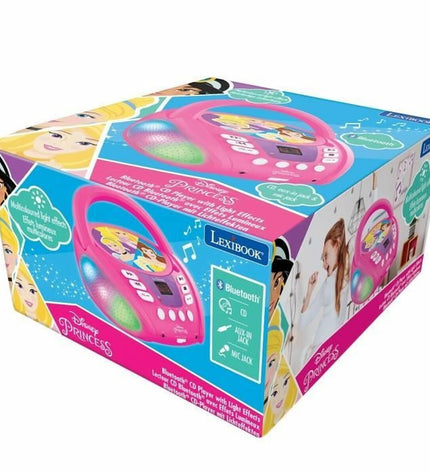 Lexibook Disney Princess Bluetooth MP3 player with CD, MP3, and Bluetooth 5.0 in colorful electronic toy for kids