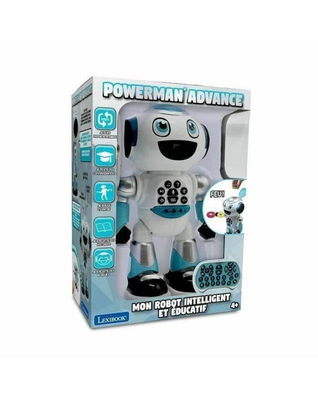 Lexibook Powerman Advance robot toy, electronic game with articulated limbs and colorful design for kids' playtime.