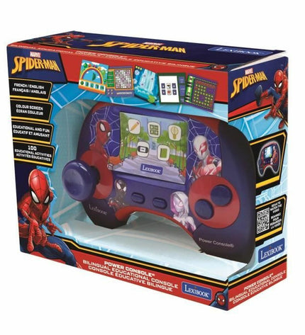 Lexibook Spiderman portable gaming computer, electronic toy with colorful Spiderman design for kids' gaming fun.