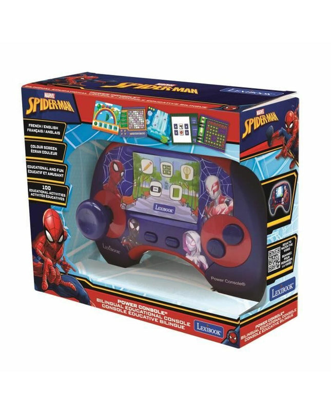 Lexibook Spiderman portable gaming computer, electronic toy with colorful Spiderman design for kids' gaming fun.