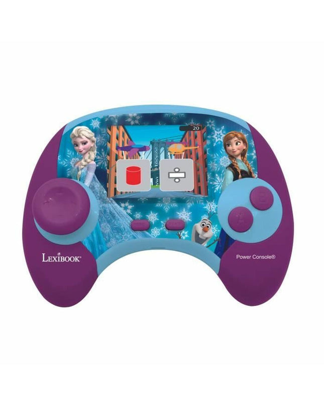 Lexibook Frozen portable game computer with colorful buttons and Frozen-themed design for kids' electronic toy entertainment.