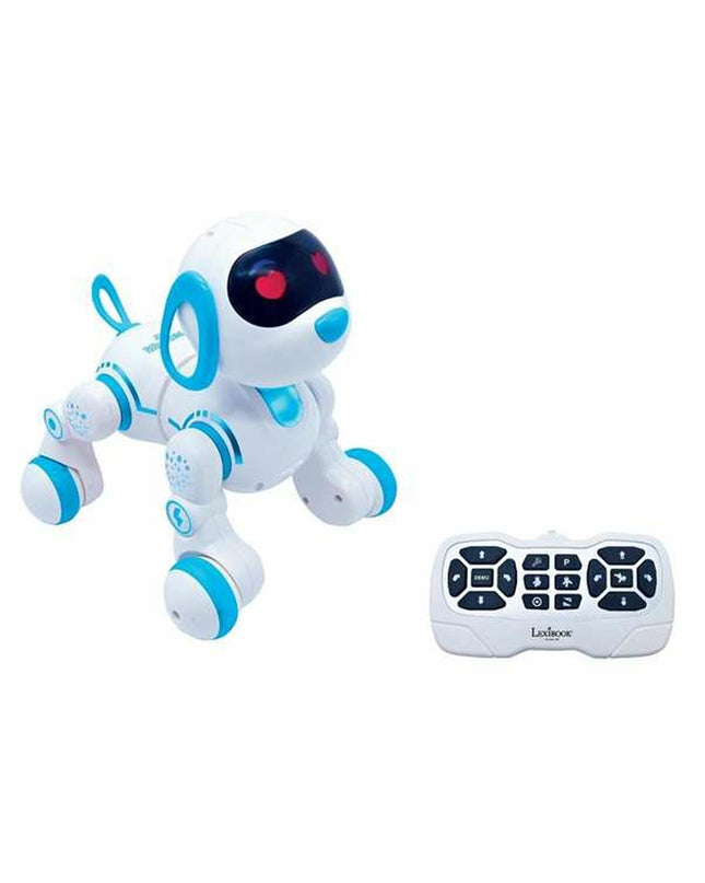 Lexibook interactive dog toy with colorful buttons and digital display, designed for electronic play and learning for dogs.
