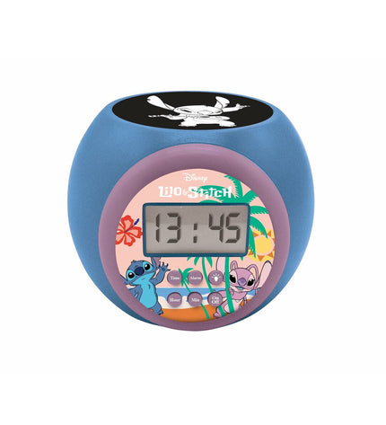 Lexibook Stitch alarm clock with LCD projector, electronic toy and game, featuring colorful Stitch character display.