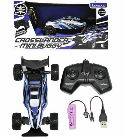 Lexibook remote control police car toy in red with police markings, designed for kids' play and imaginative driving fun.