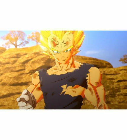 Bandai Namco Dragon Ball Z: Kakarot Switch video game cartridge on electronic gaming console, Plug & Play gaming device.