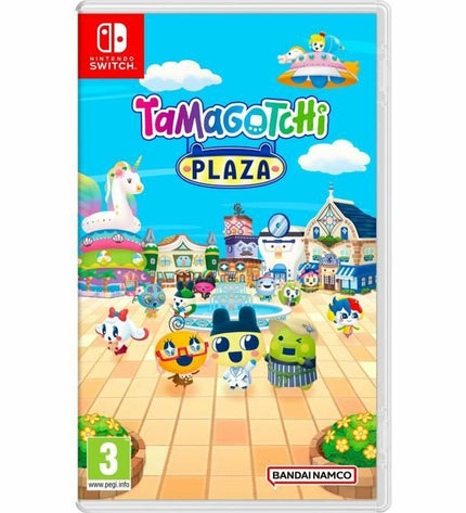 Bandai Namco Switch video game console in black with colorful game cartridge inserted, compact plug-and-play electronic device.