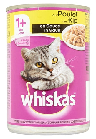 WHISKAS ADULT CHICKEN CHUNKS IN SAUCE CANS 12 x 400 g