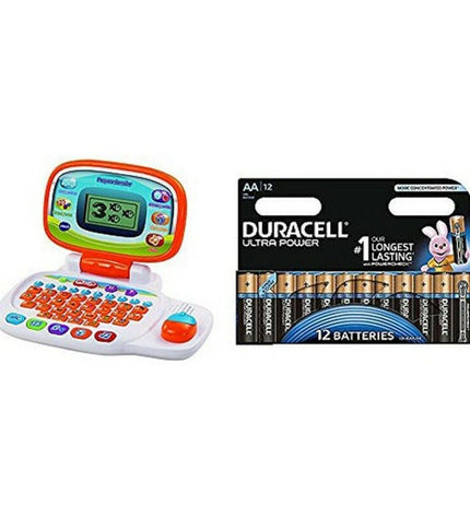 Vtech Baby Geluid Oranje laptop toy for young children, colorful educational toy with buttons and playful design