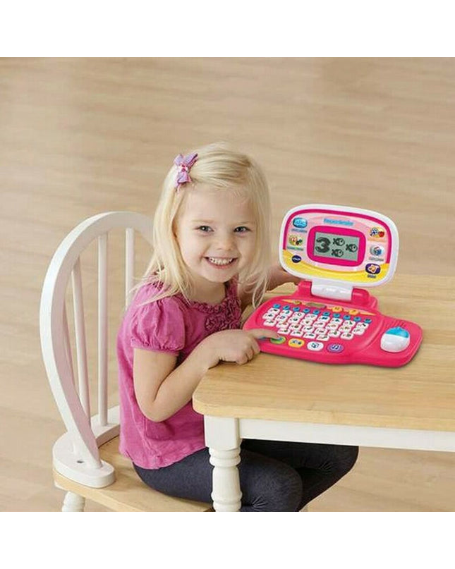 Vtech Baby Geluid Roze laptop toy for young children, featuring colorful buttons and playful design for early learning and entertainment.